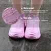 Men White Shoe Covers Zipper Reusable Waterproof Shoes Womens Galoshes Non Slip Overshoes Silicone Rain For 220611