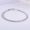 Kedjor kvinnor 5mm gåvor silver fina sidled halsband kedja för kvinnliga män mode bröllop engagemang smycken chains