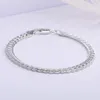 Catene Womenn 5mm Regali Argento Fine Collana a catena laterale per donna Uomo Moda Matrimonio Fidanzamento GioielliCatene