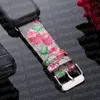 Modeklockaband för Apple IWatch 7 Series 6 5 4 3 2 1 G Designer Band 45mm 42mm 38mm 40mm 44mm läderarmband Luxury Colorful Flower Bee Snake Smart Strap