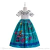 Платья девочки девочки Формальная одежда принцессы носить косплей с коротким рукавом печати e18528