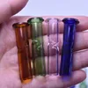 Мини -стеклянные курительные трубы красочные 45 -мм портативные плоские рот фильтр сигарет держатель конус