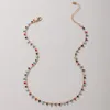 2022 New Fashon Colorful Beaded Clavicle Chain Choker Charming Geometry Star Necklace for Women Vacation Jewelry Collar
