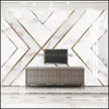 Wallpapers Home Décor Garden Custom Mural Wallpaper Modern 3D Golden Line Geometric Marble Wall Paper Living Room Tv Background Decor Pape