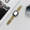 Для Apple Watch Band Metal Bess 3 4 5 6 7 серийных цепей поколений универсальной джинсовой цепной полоса запястья IWatch 38 мм 42 мм 44 мм 41 мм 44 мм 45 -мм браслет