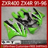 ABS Bodys For KAWASAKI NINJA ZXR 400 CC Green black 400CC 1991 1992 1993 1994 1995 1996 Cowling 138No.53 ZX4R ZXR-400 Bodywork ZX 4R ZXR400 91 92 93 94 95 96 Fairing kit