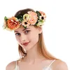 Rosen-Blumen-Stirnband, handgefertigte Blumen, Blumengirlande, Haarband, Krone, Tiara, Dekoration, verstellbarer Damen-Kopfschmuck für Party