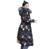 Beide Seiten können getragen werden Lange Daunenjacke für Frauen große weibliche Kapuze Pelzkragen lange Daunenmantel Plus Size Parka 201210