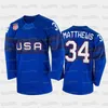 SjSj98 Maillot de hockey d'hiver de l'équipe des États-Unis 2022 Auston Matthews Patrick Kane Seth Jones Jack Eichel Matthew Tkachuk Charlie McAvoy Johnny Gaudreau T.J.