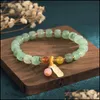 Beaded Strands Bracelets Jewelry Beaded Sweet Green Crystal Bead Bracelet Symbolizes Beautif Peace Gift For Girlfriends Bir Dhg9W