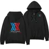 Sweats à capuche pour hommes Sweatshirts Darling In The Franxx Zipper Hoodie Veste à capuche noire Zero Two 02 Cosplay Coat Streetwear Tops Anime CostumeMe