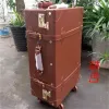 Luggaga 가방 수하물 여성 비밀번호 복고풍 트롤리 가방 레드 핸드백 여행 롤링 20 인치 하드 쉘 J0511
