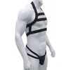 Sütyen Setleri Tangalar G-string Kablo Demeti Seti İç Çamaşırı Erkek Vücut Göğüs Sapanlar Esaret Seksi Elastik Jockstrap Kulübü Kostüm Arnes Hombre