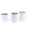 Gobelet à vin à sublimation vierge de 10 oz avec poignée Tasses à café isolées en acier inoxydable Tasse de voiture sous vide à double paroi Tasse de voyage portable