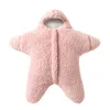 Couvertures émouvantes Forme des étoiles de mer Born Baby Wrap Sac enveloppe Sac de couchage pour Sleepsack Polar Fleece Tissu épaissoir cocoon XS13