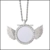 Bomboniere Forniture per eventi Festive Home Garden Sublimazione Collana Blank Angel Wings Heat Tran Dhs6E