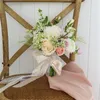 Wedding Flowers SESTHFAR Vintage Bridal Hand Bouquets Handmade Silk Roses Hydrangea Accessories Ramo De Flores Novia