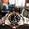 Mode New Watch Ceramic Bezel rostfritt stål Rem Cerachrom Black - Brown Bezel 40mm Automatic Rose Gold Men Watches Luxury DE291Q