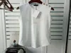 Womens Designer Vest Tee T Shirt Lettre Imprimé avec Bouton d'épaule Argenté Sans Manches Femme Top Tanks Vêtements d'été Rugby Football Mode Coton Casual Cami