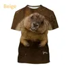 T-shirts pour hommes Animal Groundhog T-shirt imprimé Marmota Mode décontractée à manches courtes 3D Harajuku Streetwear Top