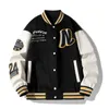 Spring Oversize Baseball Jacket Men Fashion College Vintage Coat Baggy Uniforms Button Outerwear School Team Kleding Tops mannelijk