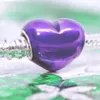 Métallique Purple Heart Charm 925 Silver Pandora Charms pour Bracelets Kits de fabrication de bijoux à bricoler soi-même Perles en vrac Argent en gros 799291C01
