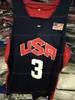 Drużyna USA Dwyane Wade #3 Retro Basketball Jersey Męskie zszyte granatowy niestandardowy niestandardowy