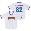 Benchwarmers Baseball Jersey 82 Richie Goodman 44 Matthews 32 Howie Goodman 68 Reedy Stitched White Men's Pinstriped Jerseys