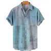 Mens Art Button Hawaiian Shirt Street Casual Elements Overized Stitching Shirt 220527