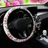 Fashion Flower Car Steering Wheel Cover No Inner Ring Rose Style Women Girl Beautiful Cute Hand Bar Protector Interior Decoration J220808