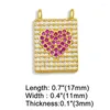 Hänghalsband diy litet märke hjärta för kvinnor med flera färg smycken cz komponenter halsband pdta136 spläder