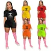 Femmes Sportswear Designer Survêtements Deux Pièces Ensemble D'été Lettre Imprimer Tenues Casual T-shirt Shorts Jogger Sport Costume De Mode O-cou Vêtements K199