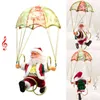 Decorazioni natalizie Babbo Natale Figura paracadute cantare albero elettrico appeso ornamenti per bambini regali feste