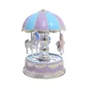 Decorative Objects & Figurines Luxury Carousel Music Box 3 Horses Rotate LED Light Luminous Rotation Romantic Toys Handwork GiftsDecorative