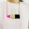 Pendant Necklaces Fashion Women Big Lipstick Model Necklace Acrylic Trendy Girls Party Gift Gold Pink Color Jewelry AccessoriesPendant Sidn2