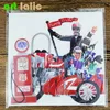 Födelsedagsmotorcykelcykel 3D Papper Laserskuren Handgjorda Post Anpassade presentkort Souvenirer Party Supplies CD084 220711