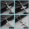 Pendant Necklaces Pendants Jewelry Stainless Steel Chain Necklace For Men Female Us Religious Cross Long Choker Homme Hip Hop Accessories