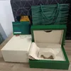 HH Rolex Boxes Luxury Men's Watch Green Box Brochure Certificato e Tote Bag Moda Orologi da donna Custodie 116610 126710 116500 altri stili Accessori