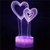 Night Lights Lamp Illusion Wind Chimes Light Bedroom Home Decor Acrylic 3D LED Colorful Table Romantiska gåvor till Women Girlsnight