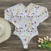 Two-piece Suits Sexy Surf Rashguard Long Sleeve Swimwear Women One Piece Swimsuit Rash Guard Swim Suit Bathing Beach Wear Bodysuit Monokini