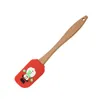 Kitchen Baking Tools Cream Spatula Christmas Wooden Handle Non-Stick Kitchen Fondant Cake Silicone Cooking Scraper-Spatula SN4781