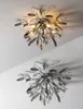 Light Luxury 2022 Bedroom Crystal Chandeliers Chrome Ceiling Lamp Restaurant Nordic Postmodern Master Bedroom Room Creative Flower Lamps