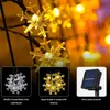 Solar String Lights Outdoor Christmas Snowflake Lights with 8 Modes Waterproof Solar Powered Patio Light for Garden Party Decor