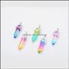 Charms Risultati dei gioielli Componenti Colori Hexagon Prism Pendenti Crystal Clear Chakra Gem Stone Fit Earrin Dhfjq