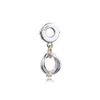 Autentici perline in argento sterling 925 Fedi nuziali bicolore Ciondoli pendenti adatti braccialetti gioielli stile europeo Pandora Collana regalo fai da te per le donne 799319C01