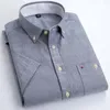 Lato krótkie rękawe Solid Solidne Oxford Casual Shirt Łatwa opieka zwyczajna wypoczynek Wygodne zwykłe sukienki 220808