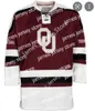 James James Custom Oklahoma OU Hockey Jersey 15 Haden Umdenstock 17 Brady Nelson 18 Brendan Davison 20 Anthony Catalano Reese Fegen Duncan Hollander