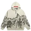 skull zip up hoodie