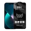 99H Premiumkvalitet Härdad glasskärmskydd för iPhone 14 Pro Max 13 12 Mini 11 XR XS 7 8 Plus SE Samsung A33 A53 A73 A52 A21S 5G Full täckningsfilm
