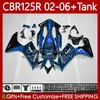 + Tank OEM Fairings för Honda CBR 125R CBR 125 R CC CBR125R 2002 2003 2004 2005 2006 BODY 124NO.91 CBR-125 CBR125RR 02-06 CBR-125R 125CC 02 03 04 05 06 Bodywork Blue Black